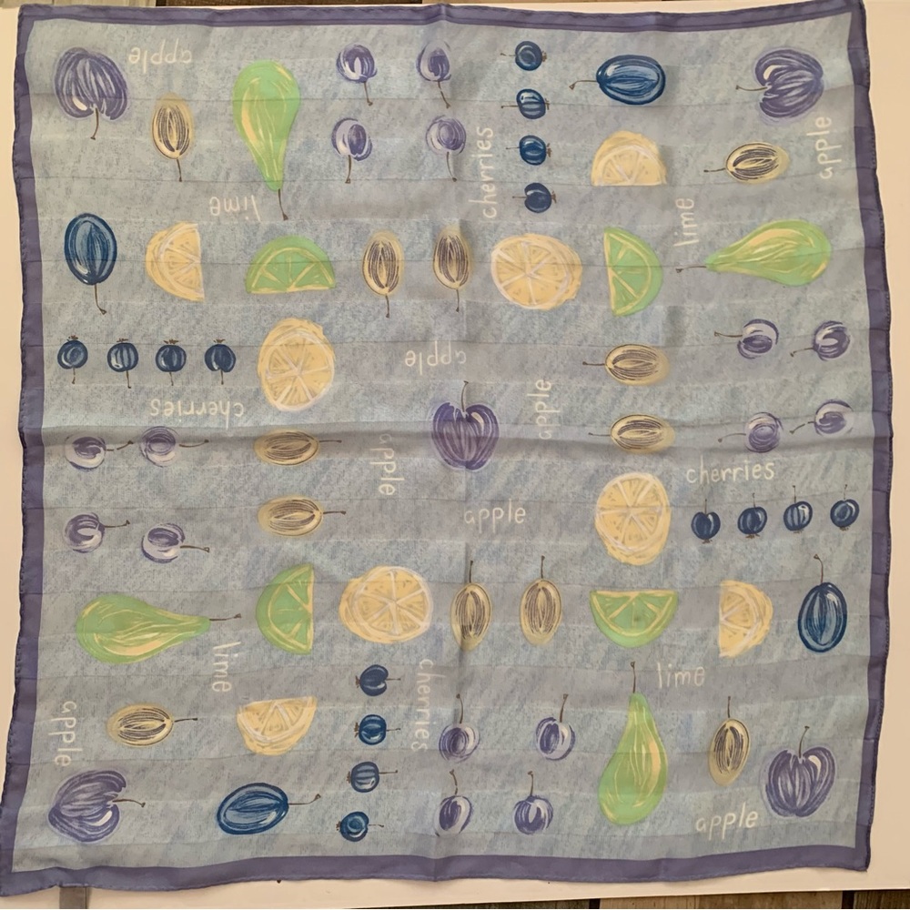 ELAINE GOLD for COLLECTION XIIX Women’s Scarf 100% Silk Lavender Assorted Fruit